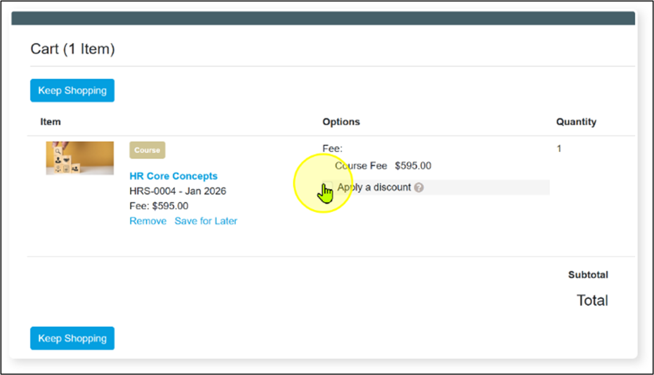 registration system screenshot