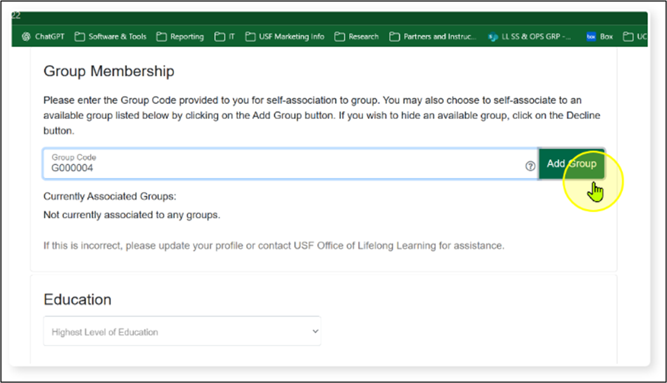 registration system screenshot
