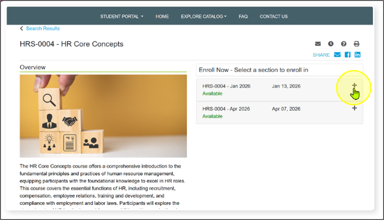 registration system screenshot