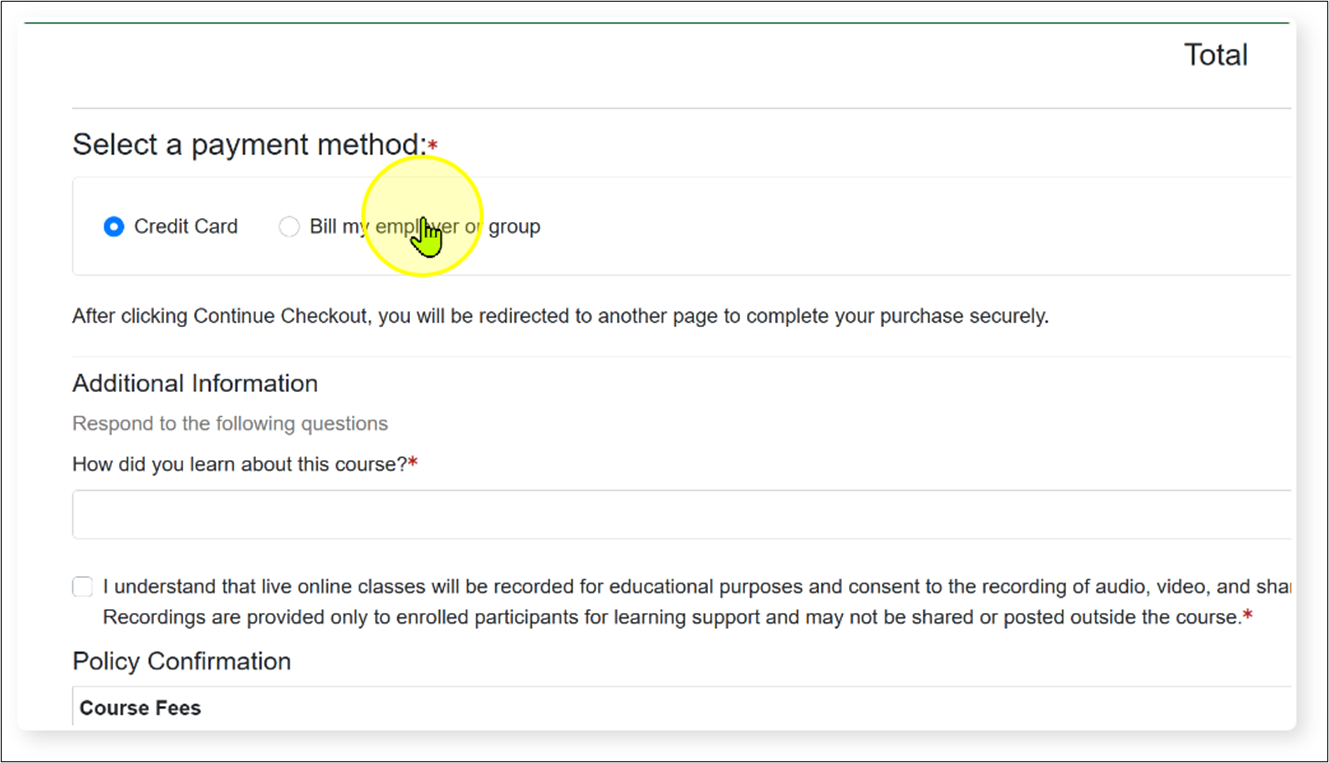 registration system screenshot