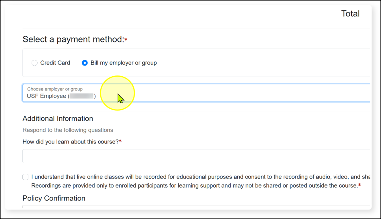 registration system screenshot