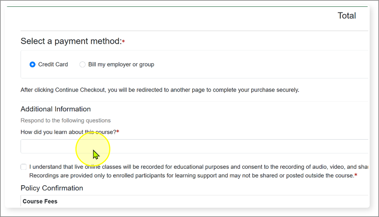 registration system screenshot